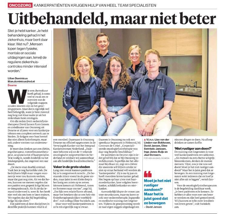 Samenwerking bij de Cirkel met Oncozorg Deurne